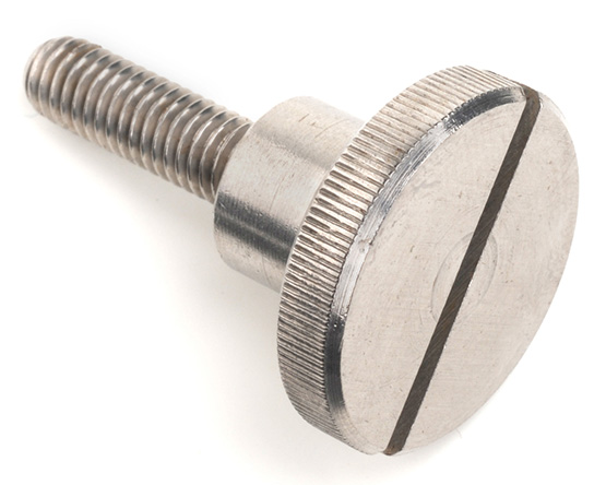 M6 X 10 KNURLED THUMB SCREW WITH SLOT DIN 465 A1 ST/ST